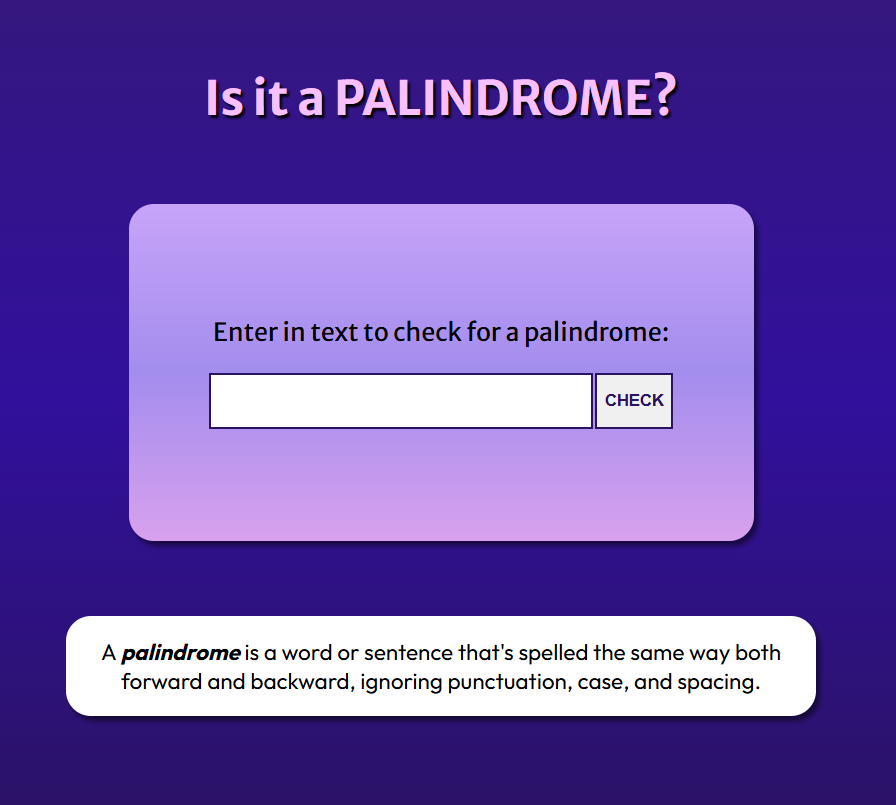 Palindrome checker